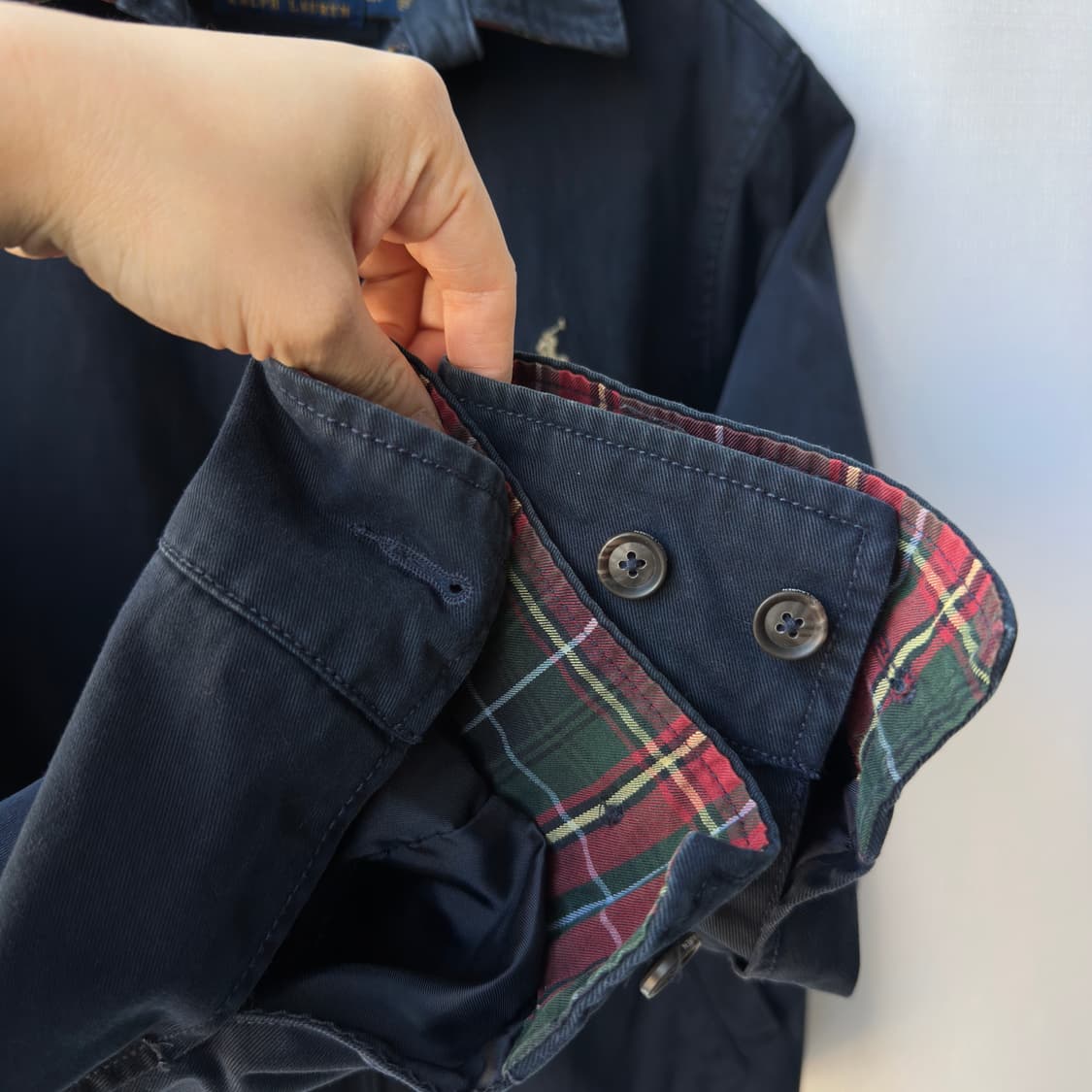 폴로 랄프로렌 코튼 스윙탑 블루종 자켓 네이비 체크 S 상품이미지8