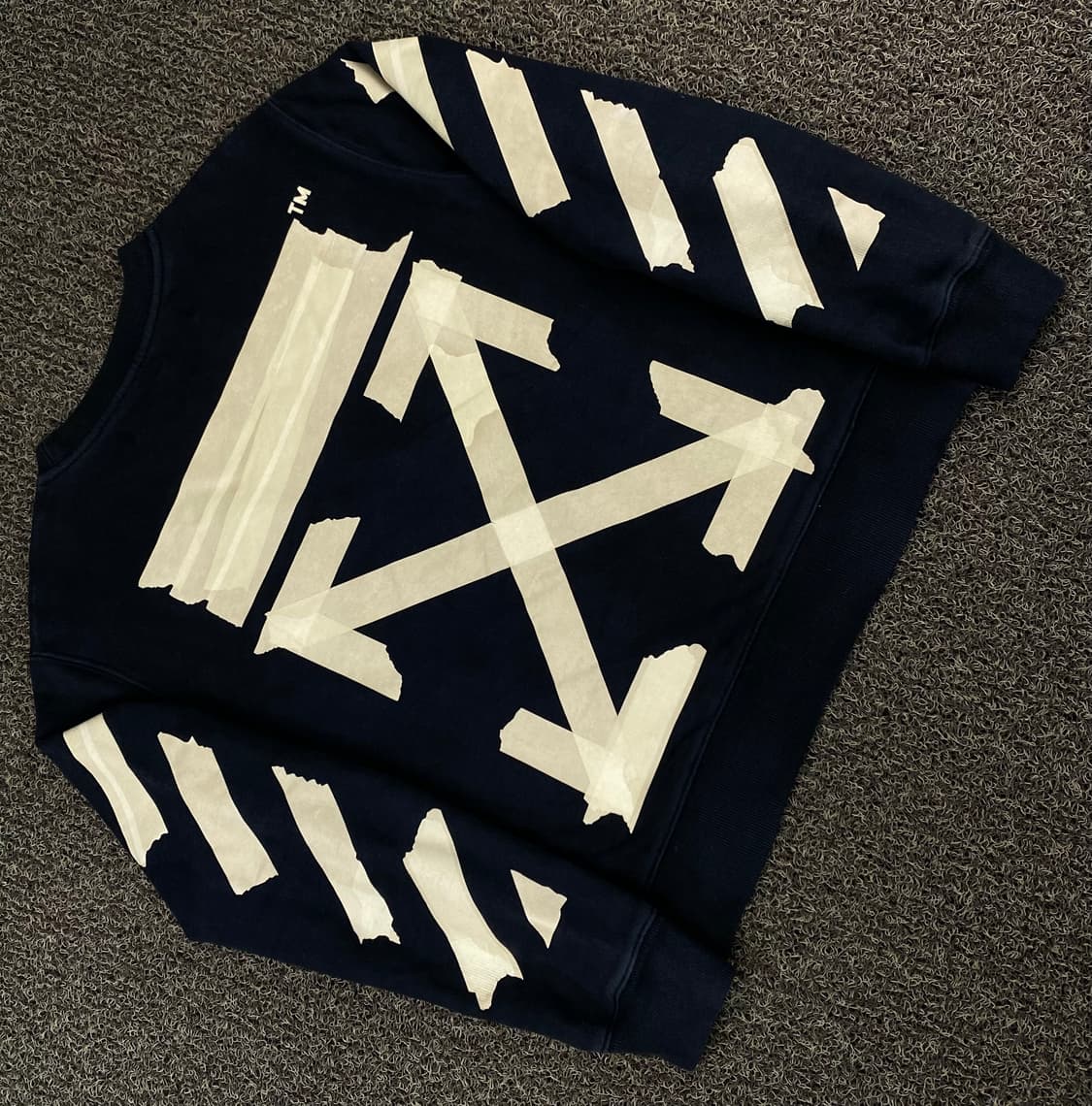 오프화이트 사이드라인 테이프에로우 맨투맨 상품이미지2