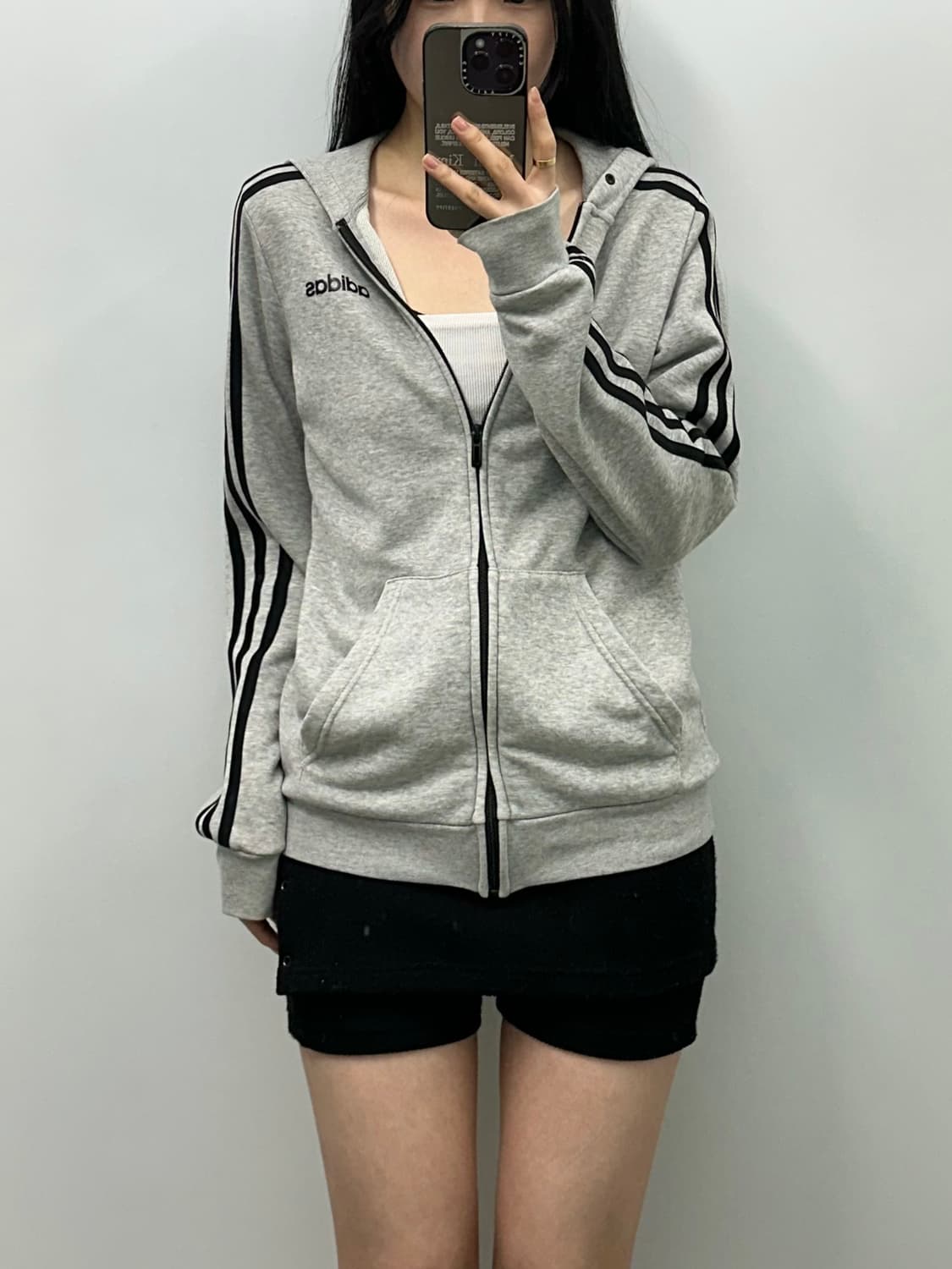 아디다스 그레이 사이드라인 후드집업 상품이미지1