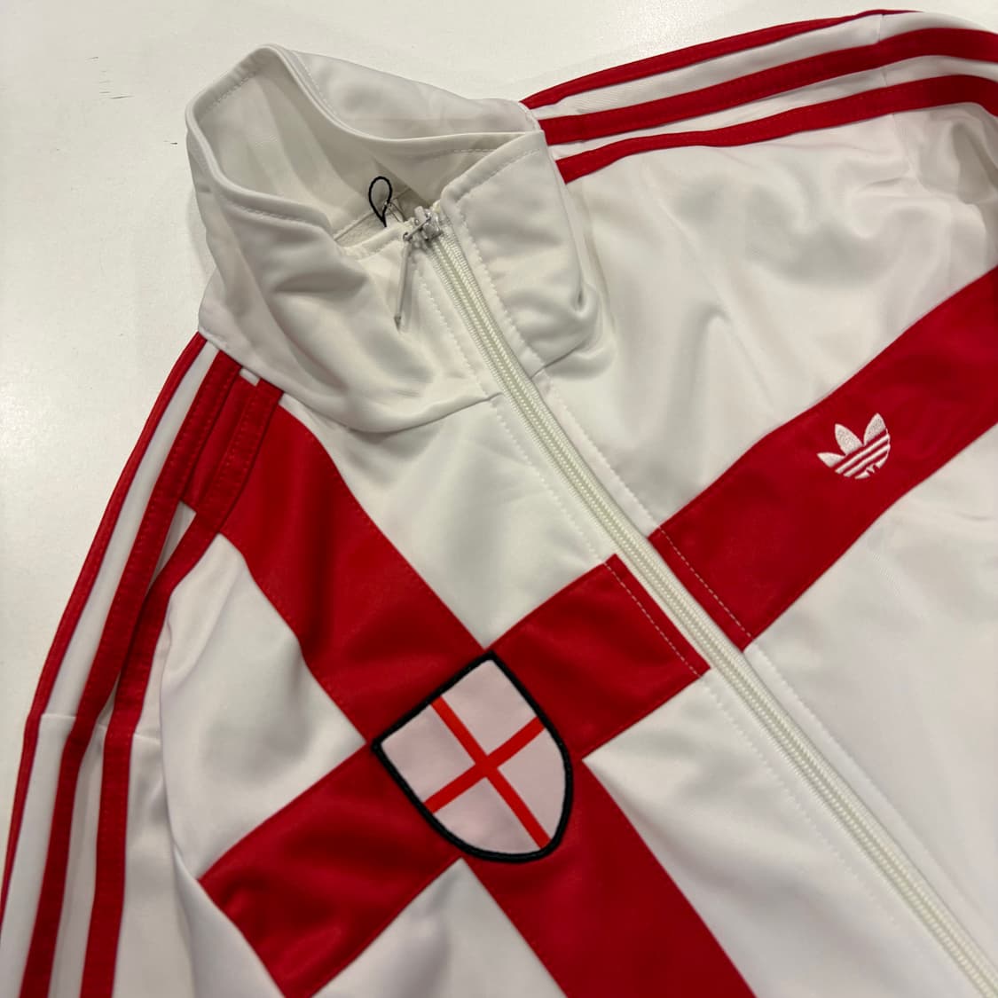 [L] 00s 아디다스 잉글랜드 흰/빨 삼선 트랙탑 져지 B664 상품이미지4