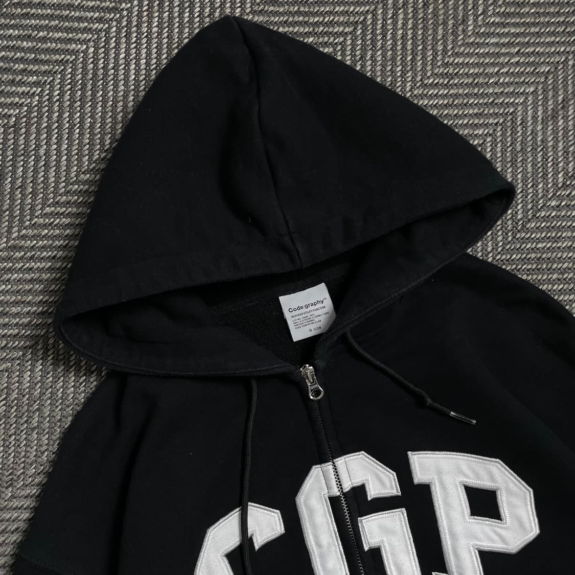 코드그라피 CGP 빅로고 후드집업 블랙y 4551 상품이미지5