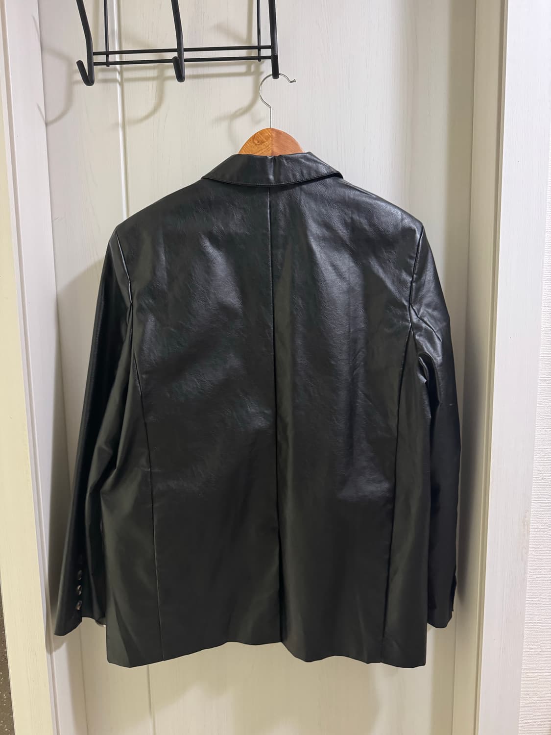 Isalis 레더 블레이저 블랙 상품이미지5