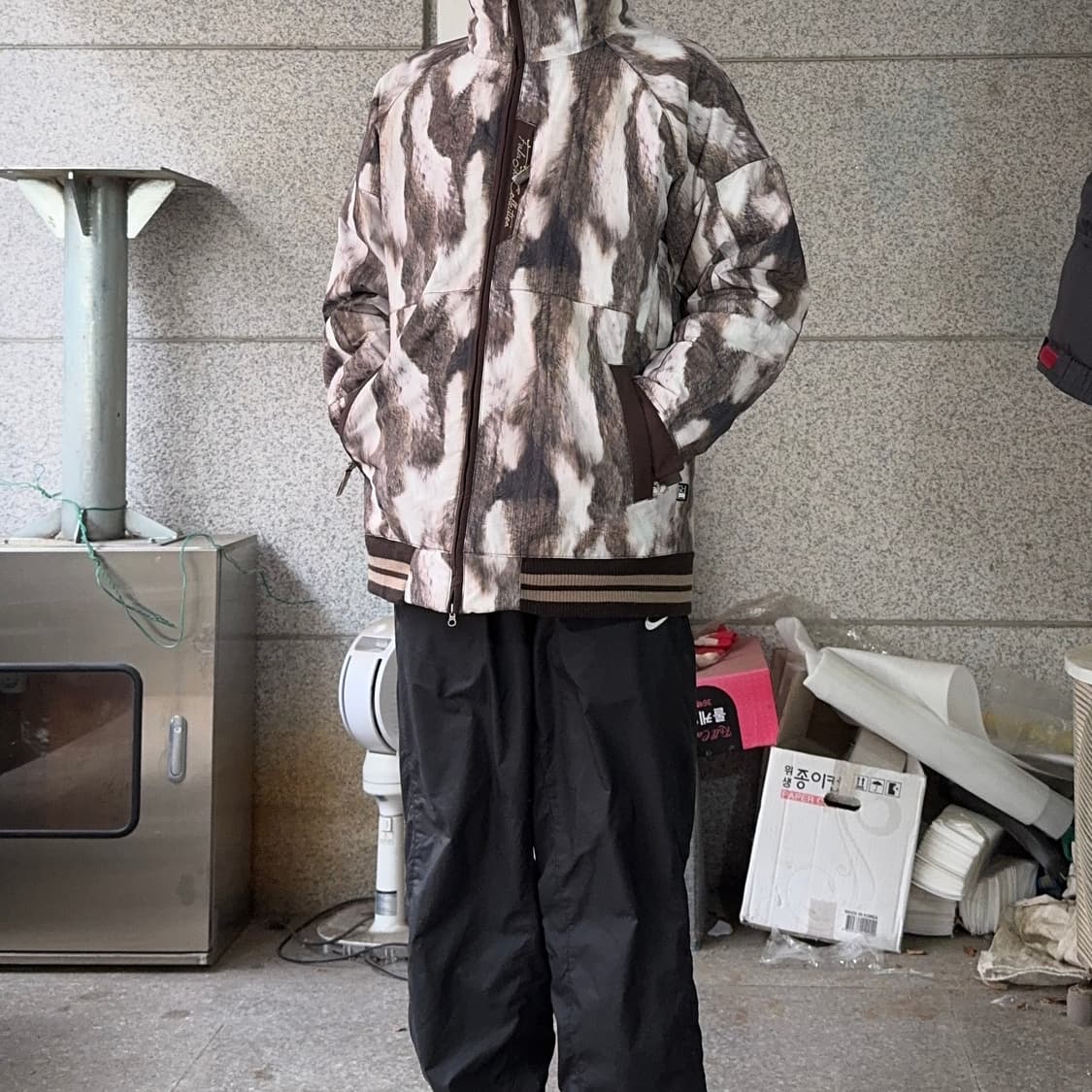 후부 퍼 패턴 스키 자켓 상품이미지1