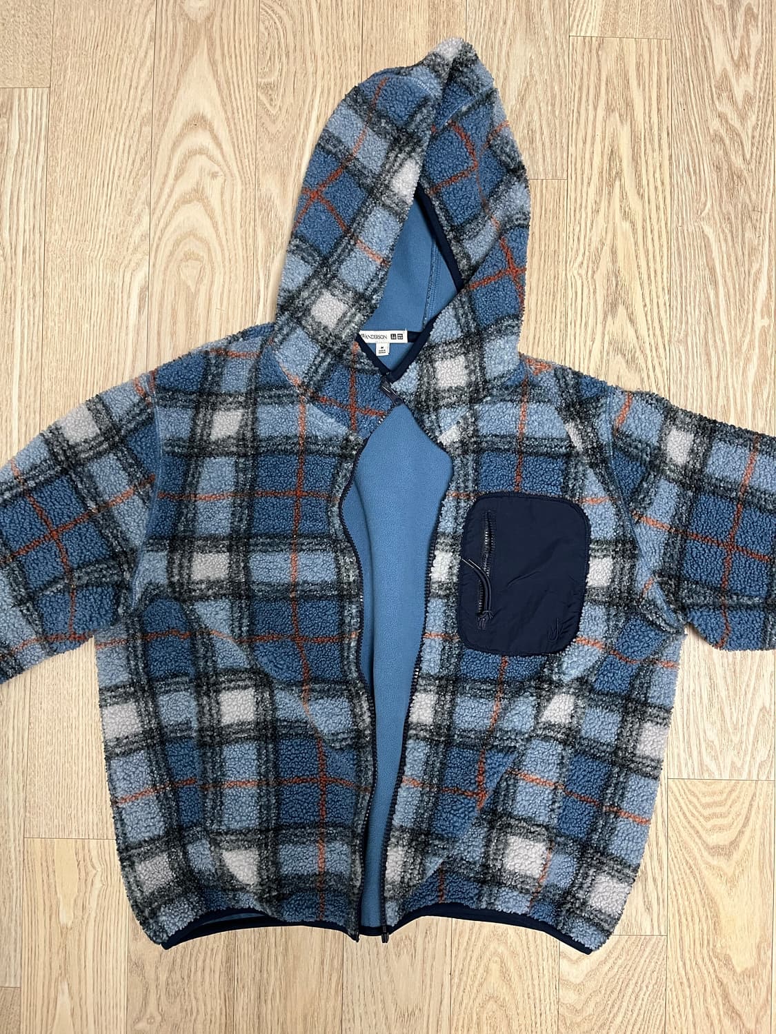 유니클로 JW앤더슨 체크 후리스 상품이미지1