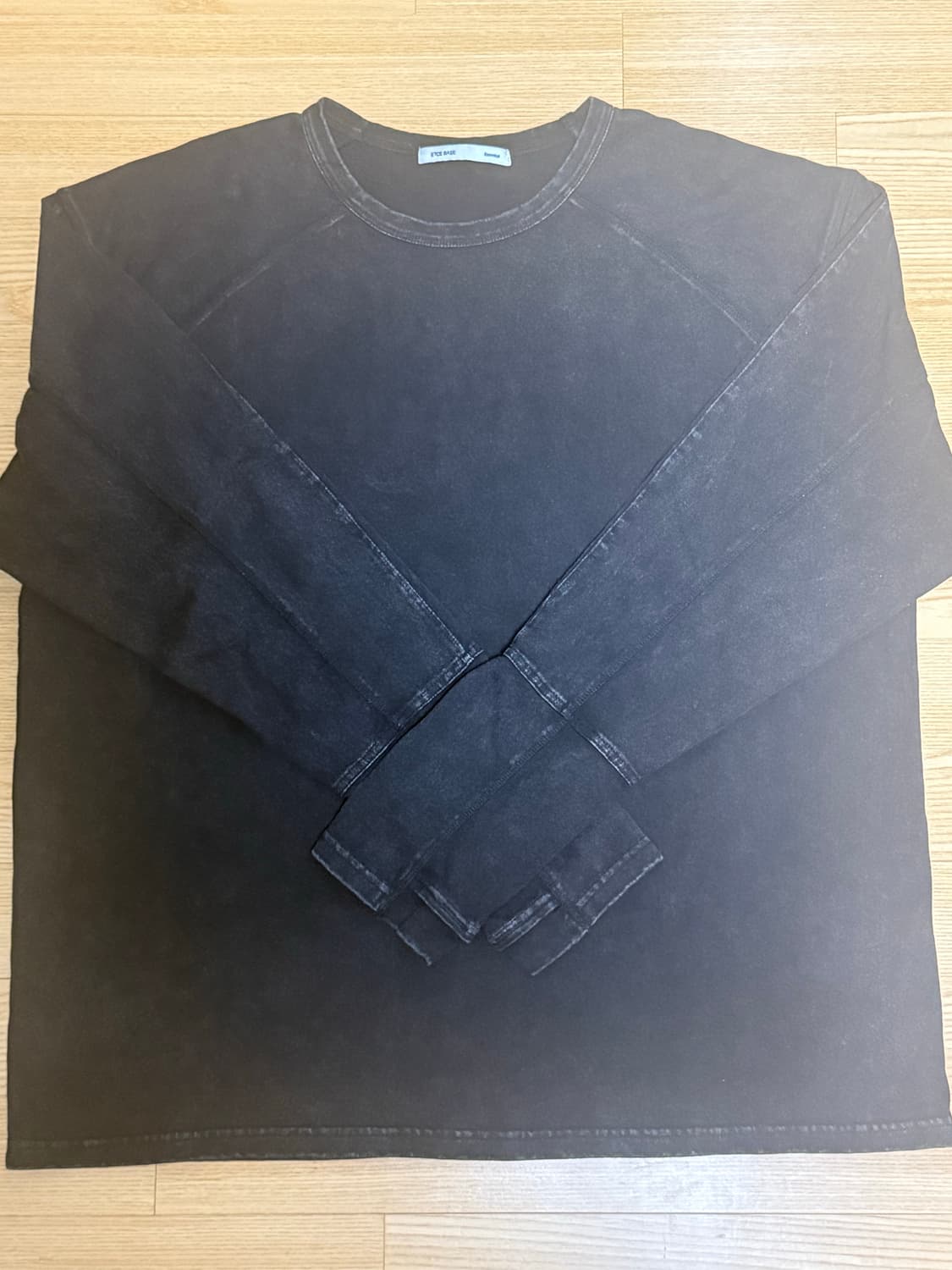 L 라지) ETCE FINGER HOLE L/S TEE 롱슬리브 티 블랙 상품이미지1