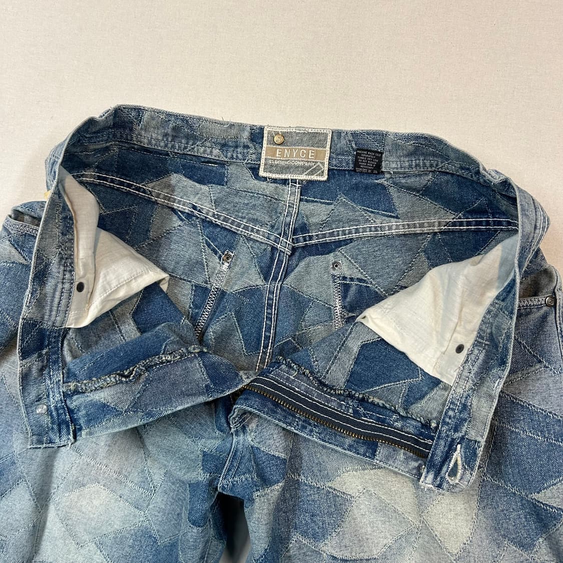 36inch) 에니체(ENYCE) 별 패치워크 와이드 데님 팬츠 상품이미지8