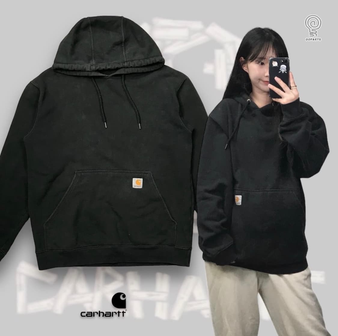 칼하트 블랙 후드티 상품이미지1