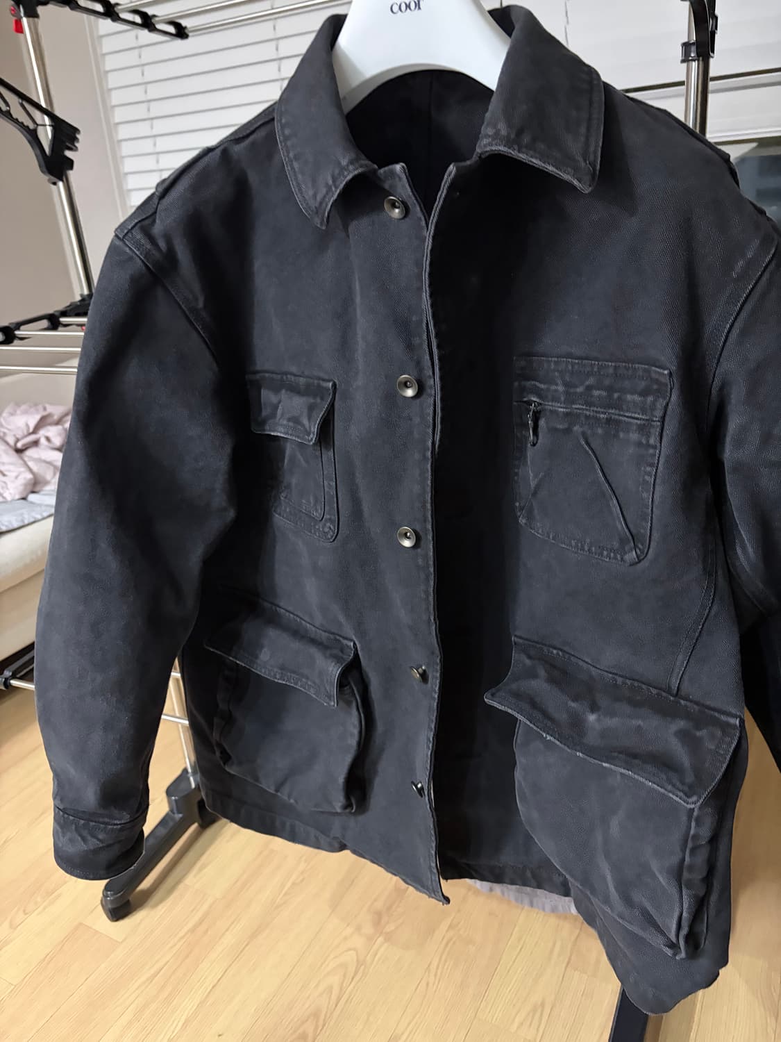 쿠어 오버다이드커버올 자켓 (워시드차콜) M 팝니다 상품이미지3