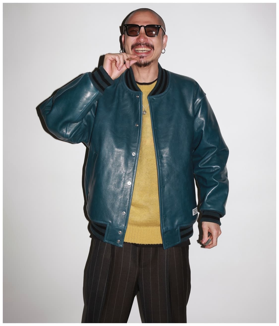 와코마리아 바시티 레더 자켓  상품이미지6