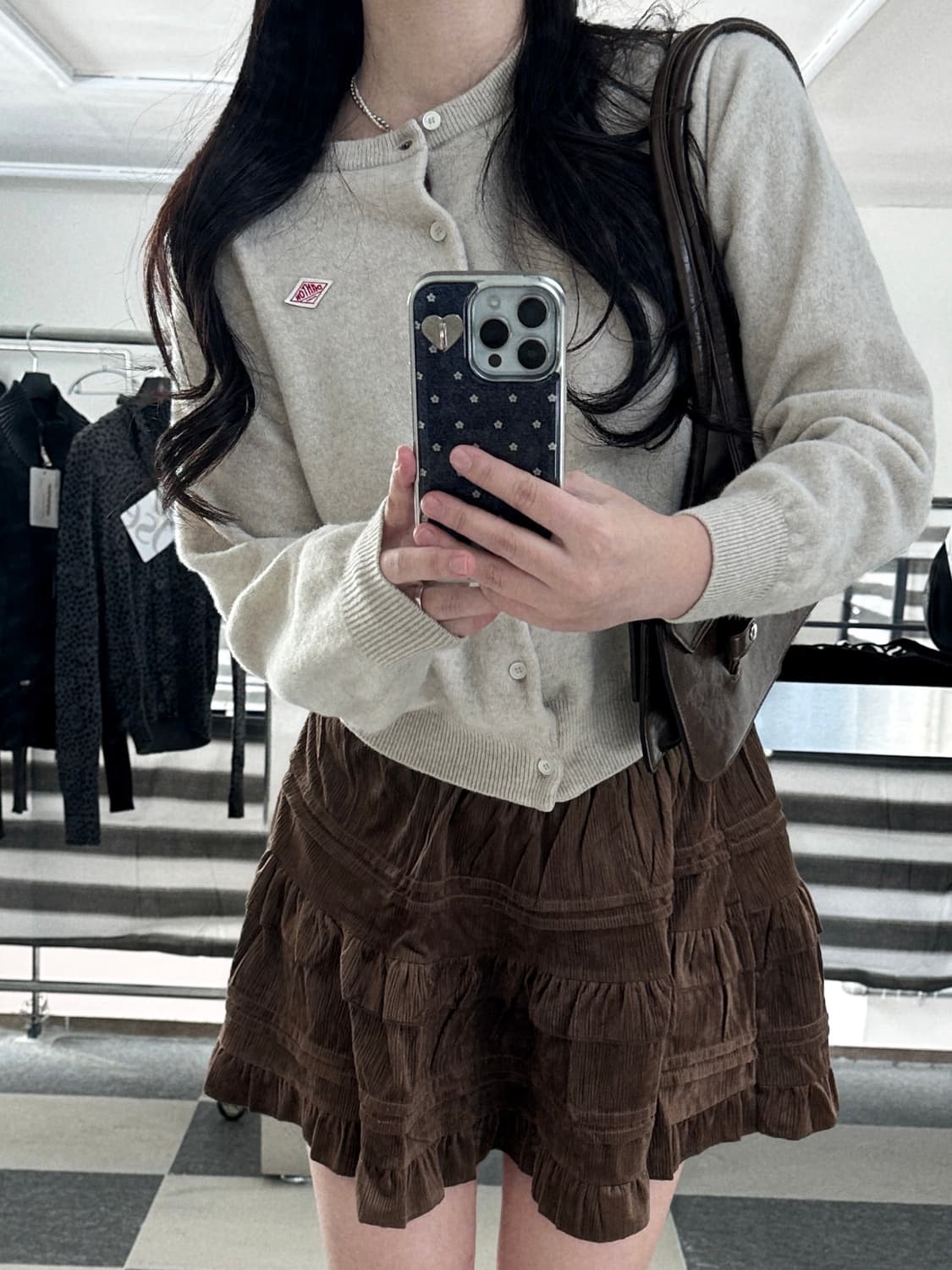 단톤 24FW 오트밀 램스울 크루넥 가디건  상품이미지1