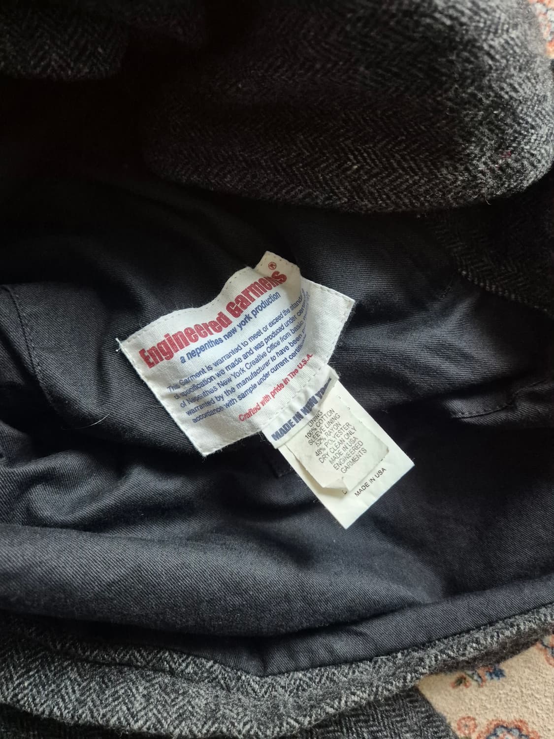 미국 제조 엔지니어드 가먼츠 헤링본 울 재킷 상품이미지5