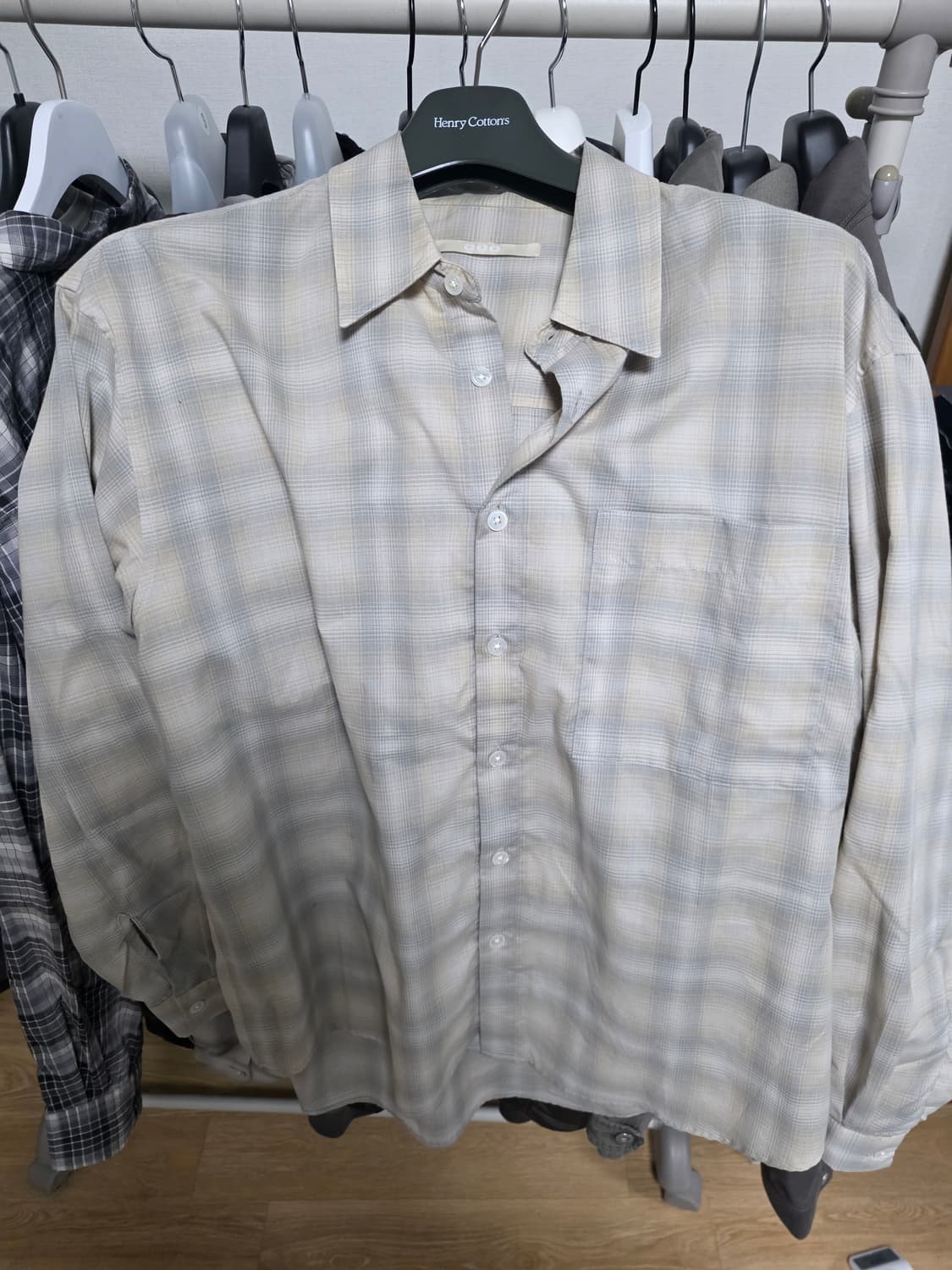 999휴머니티 컴포트 체크 셔츠 에크루 옴브레 2 상품이미지2