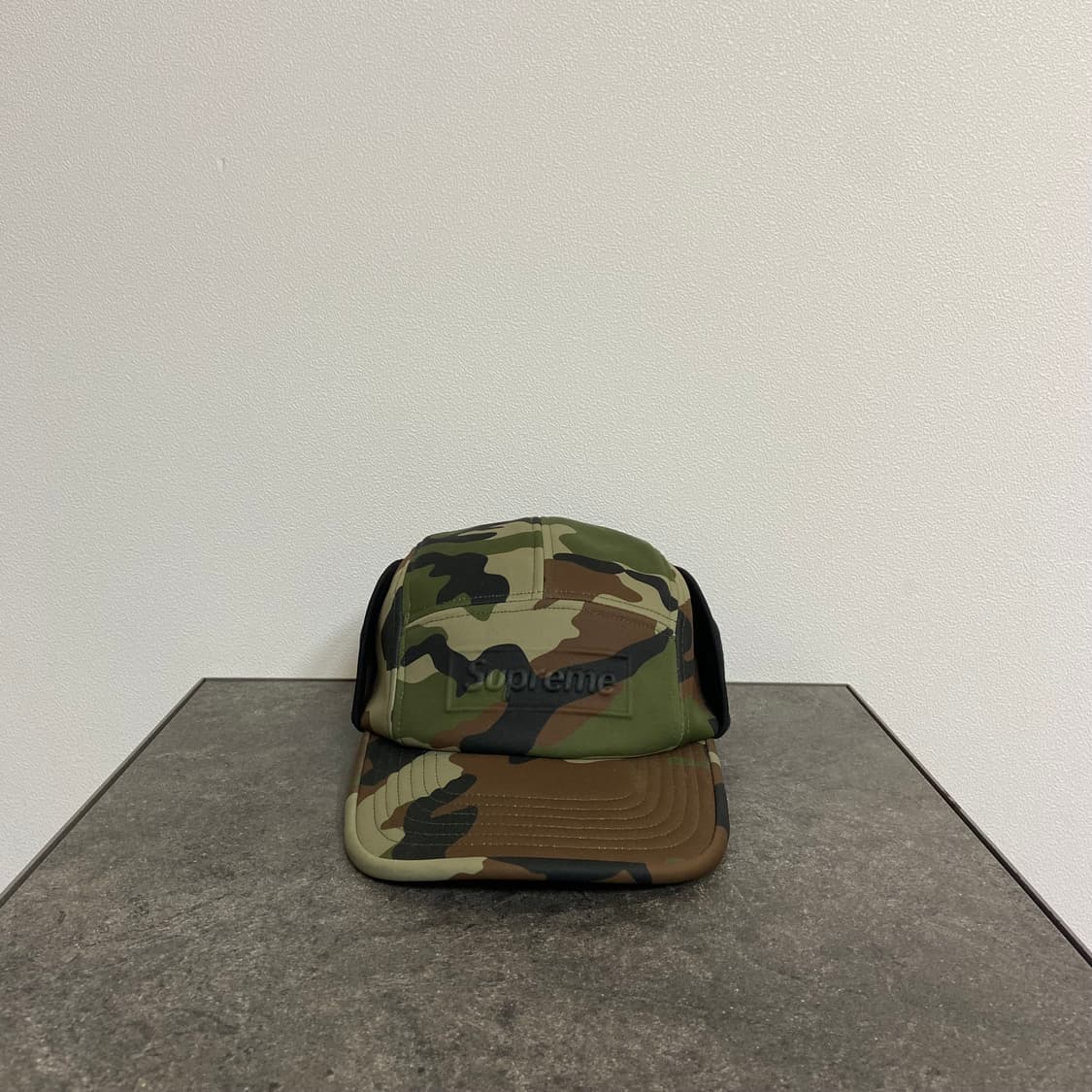 (OS) 슈프림 박스로고 캠프캡 모자 이어플랩 우드랜드 카모 상품이미지1
