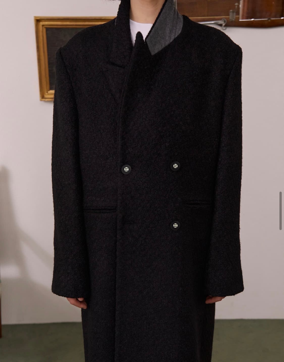 STU 오버핏 더블 브레스티드 코트 상품이미지5