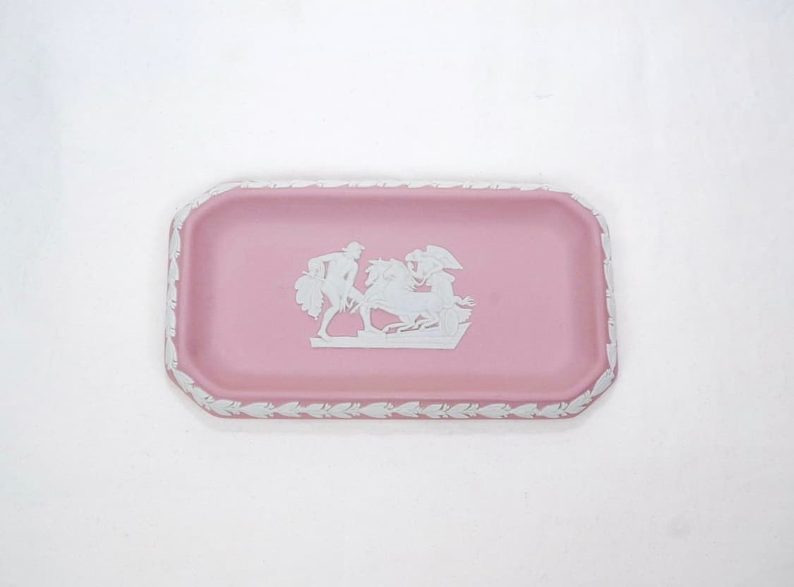 [영국엔틱] 웨지우드 제스퍼웨어 직사각 도자기트레이 장식접시_ 핑크 상품이미지2