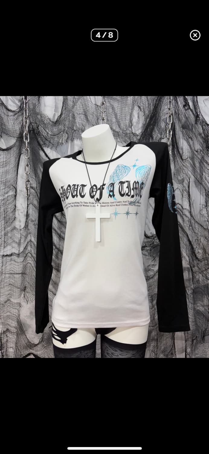 y2k lettering wing long sleeve 상품이미지1