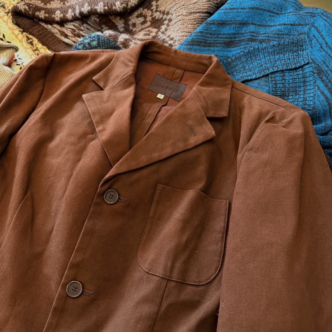 타케오 키쿠치 페이딩 브라운 3버튼 블레이저 스포츠자켓 일본생산 상품이미지3