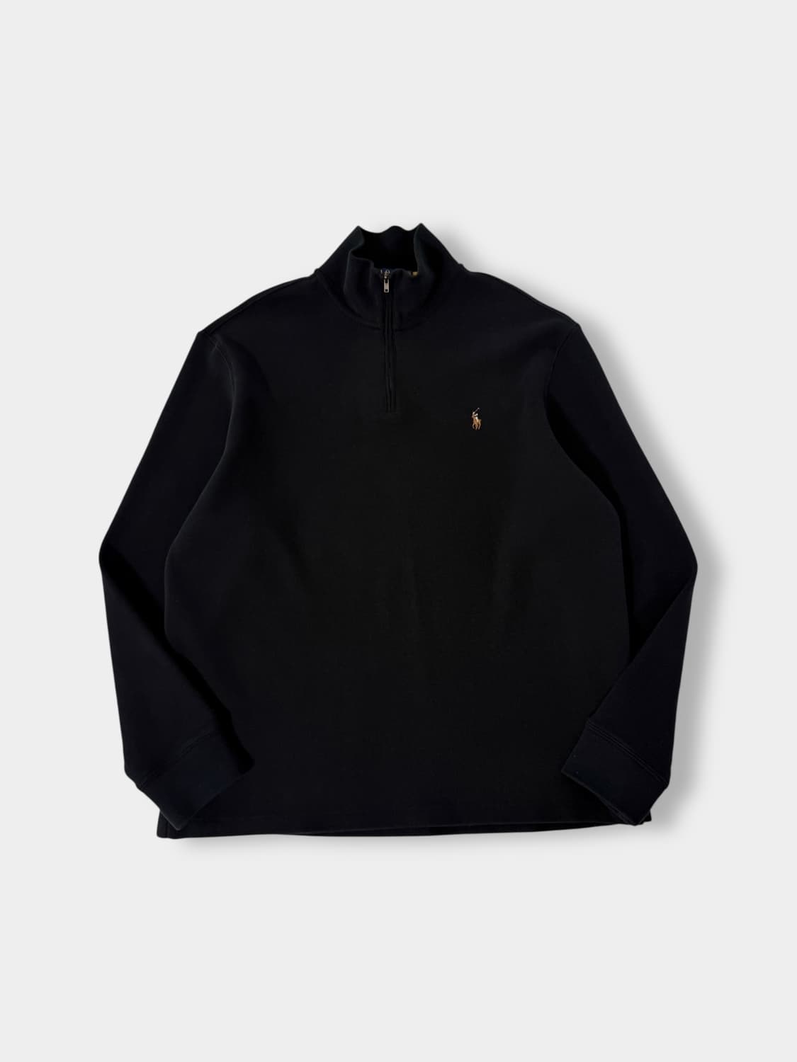 폴로 랄프로렌 루즈핏 신형 QR라벨 블랙 하프집 니트 상품이미지2