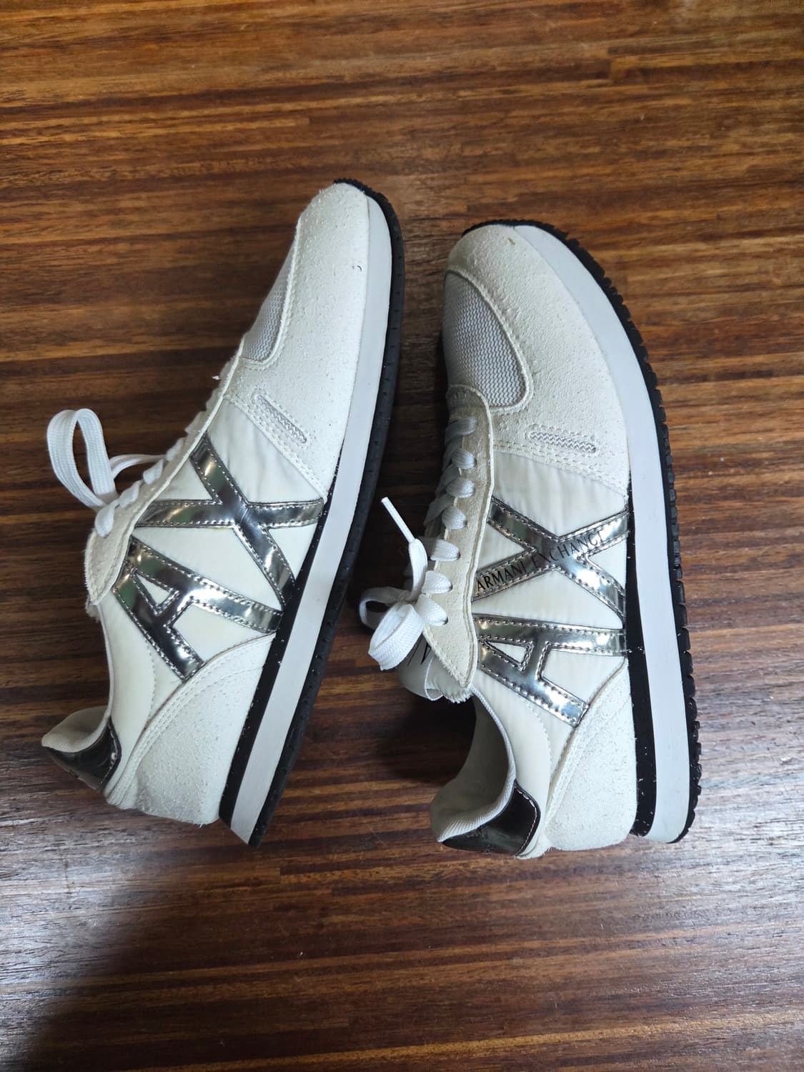 아르마니 익스체인지 마이크로파이버 실버 스니커즈 255 상품이미지1