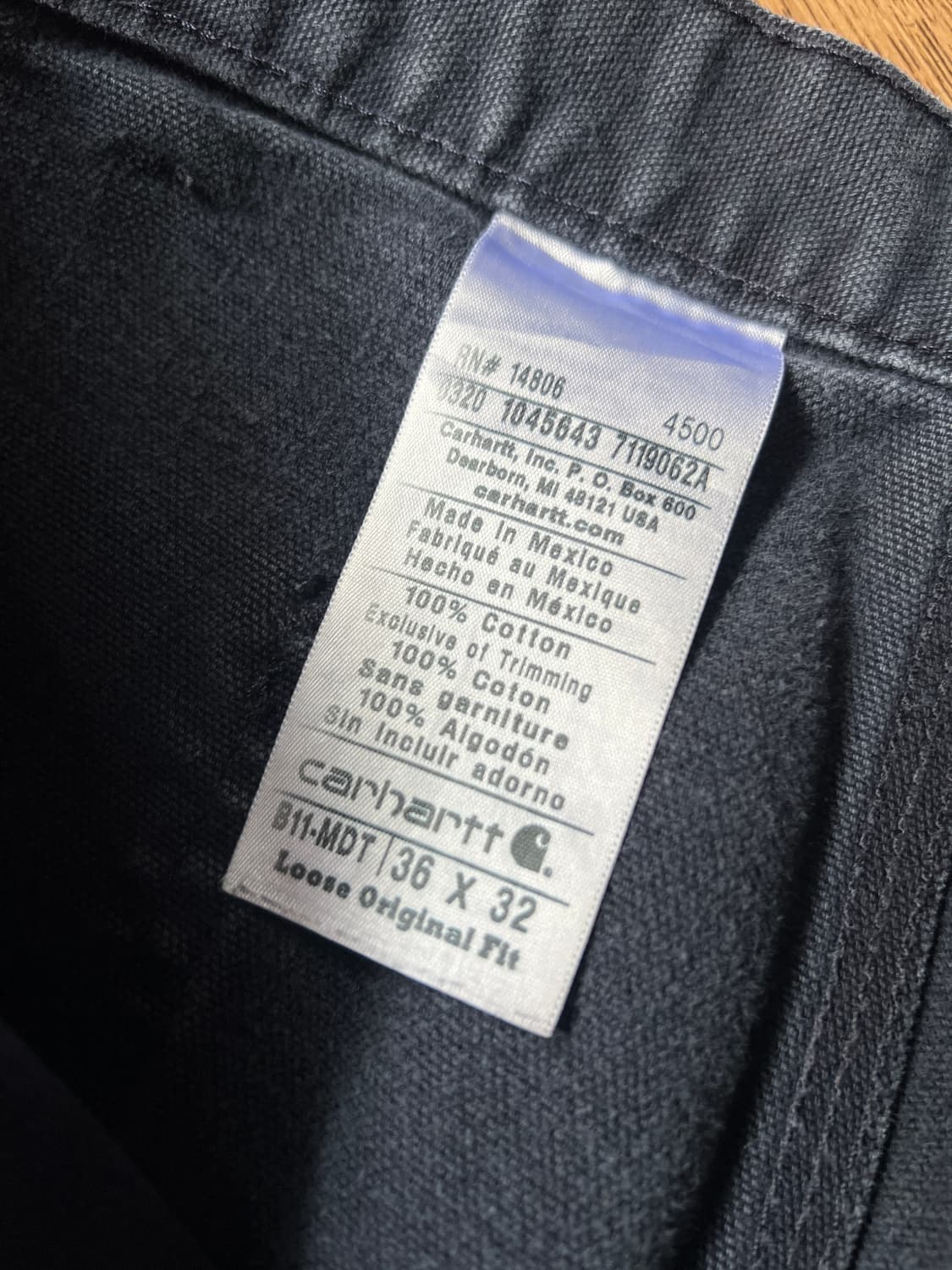 [36]칼하트 USA 빈티지 워싱 미드나잇 네이비 싱글니 카펜터 워크팬츠 상품이미지4