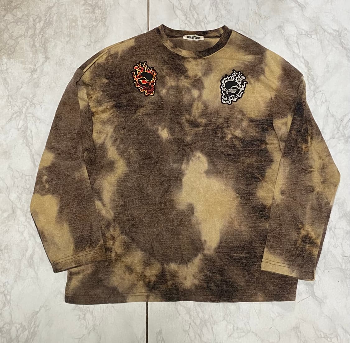 DIRECTOR 스컬 패치 워싱 긴팔 티셔츠 사이즈 105 상품이미지1