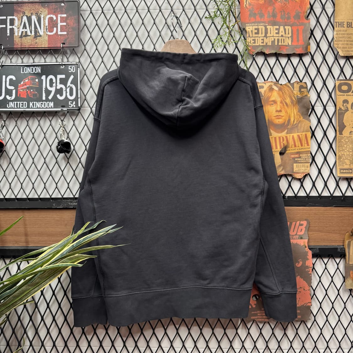 나이키 하프 집업 후드티 전면 스우시 로고 포인트 블랙 상품이미지2