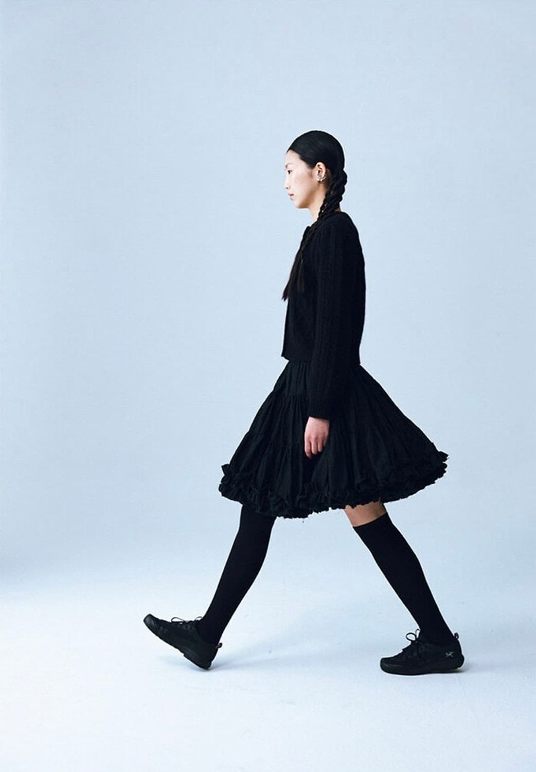 COSMOSS puff twist short cardigan(black) 상품이미지2