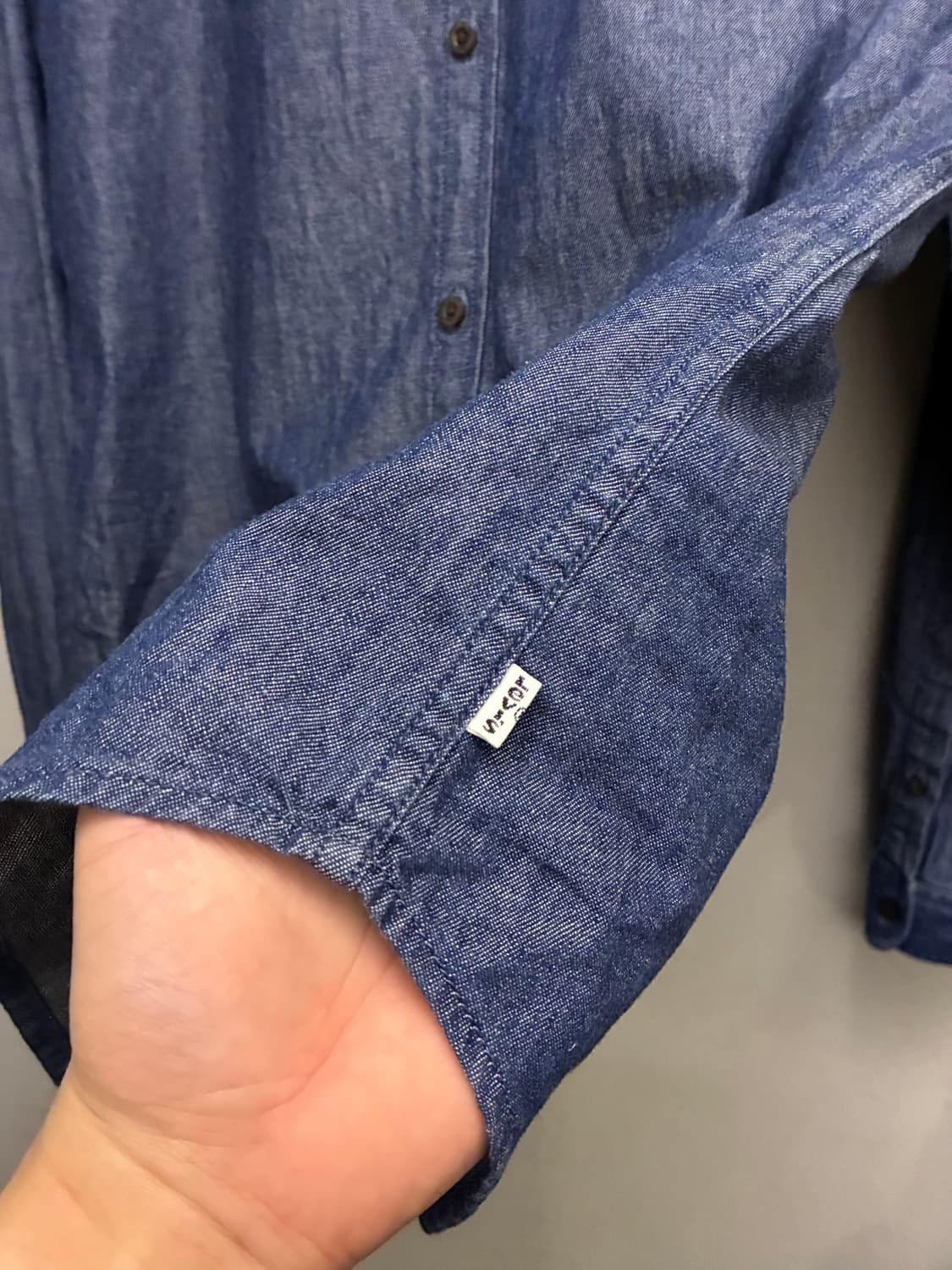 (L)리바이스 화이트탭 코튼 샴브레이 버튼다운 셔츠 데님셔츠  상품이미지5