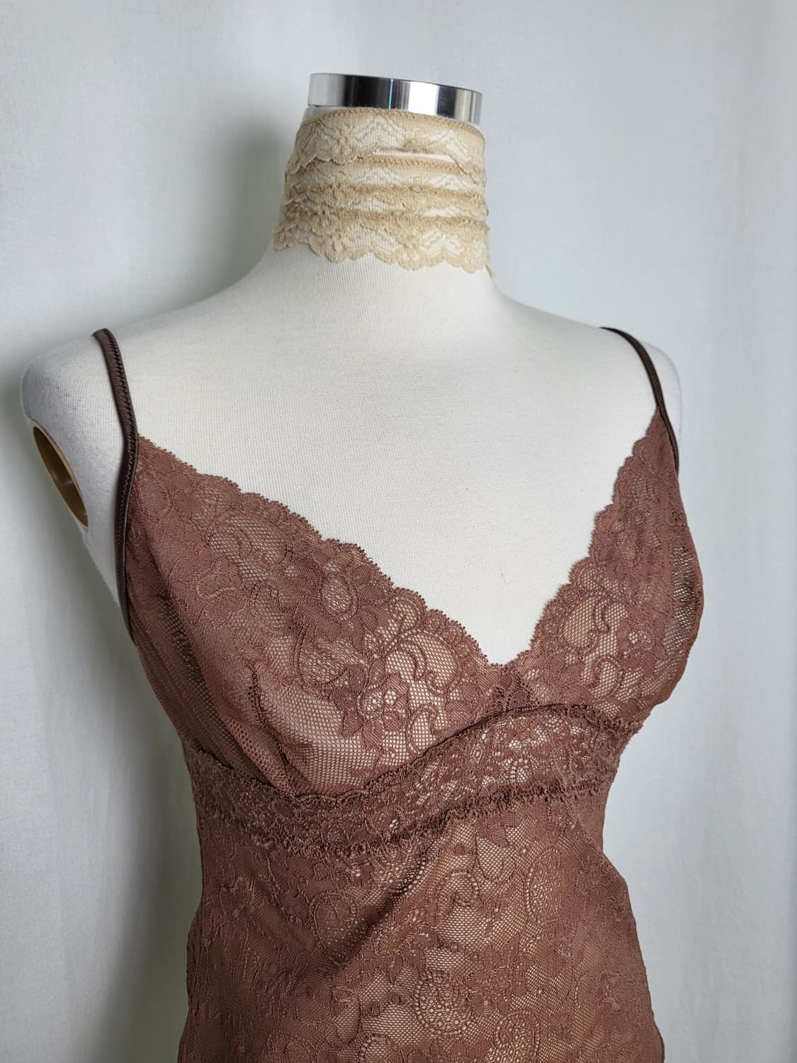 빈티지 브라운 숏 슬리브리스 상품이미지3