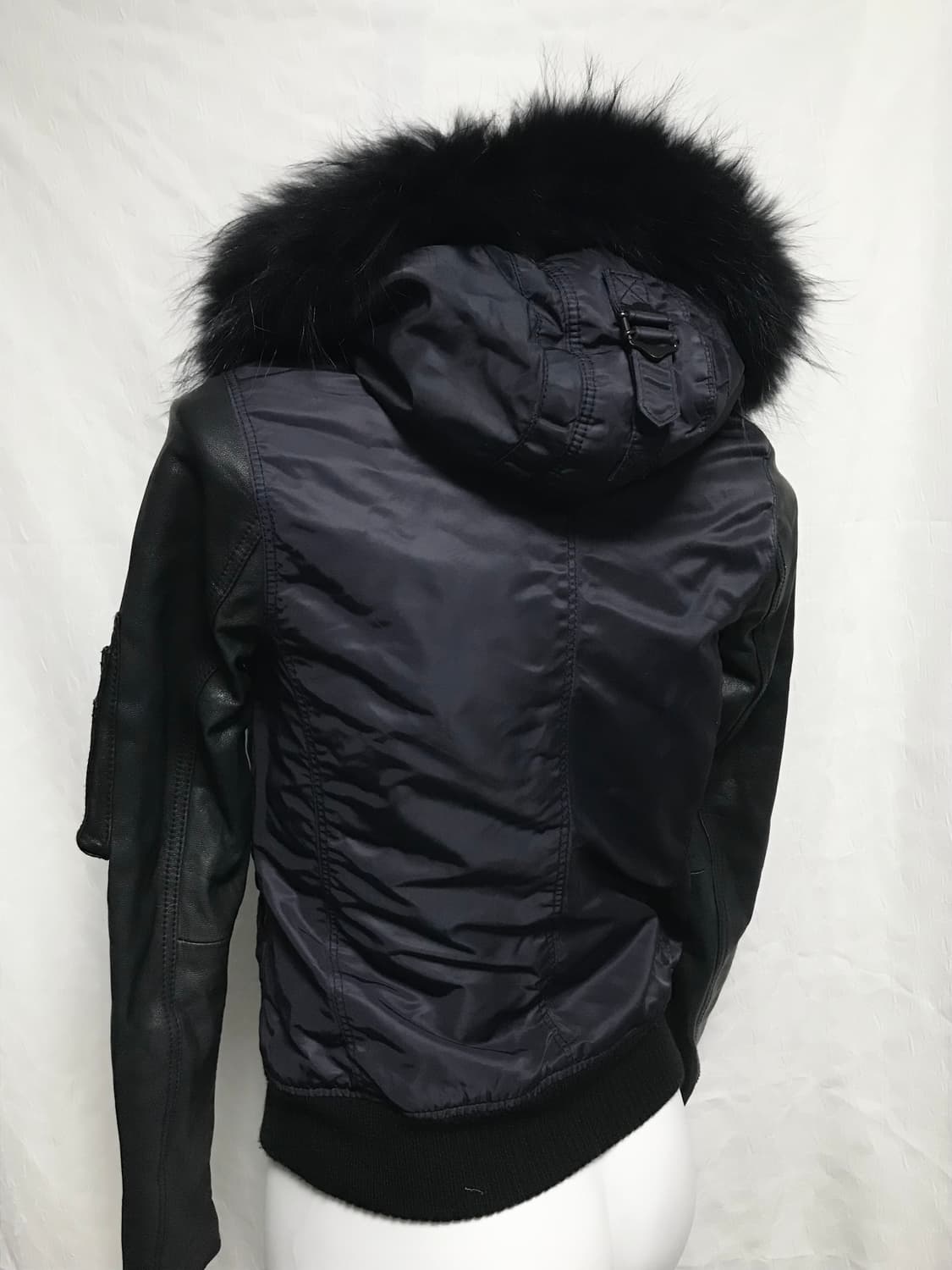 택포•빈티지 vkei 펑크 n2b 레더 퍼 후드 자켓 상품이미지3