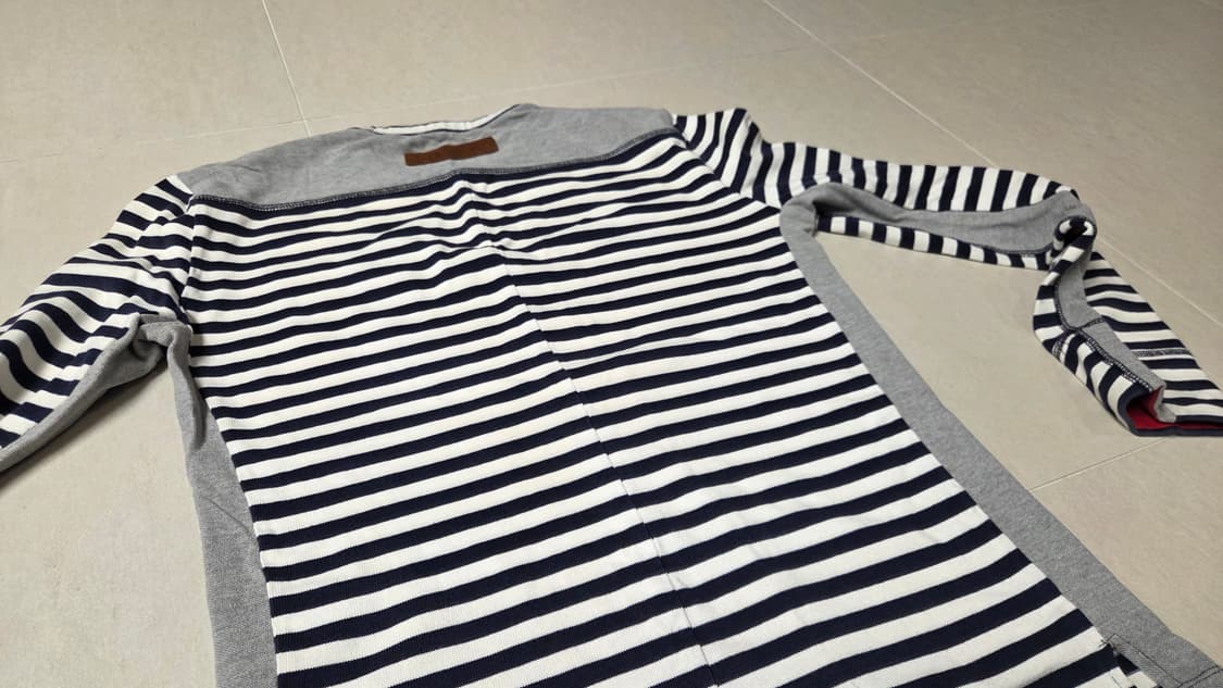 시스템 옴므 스웨이드 포켓 스트라이프 티셔츠  상품이미지3