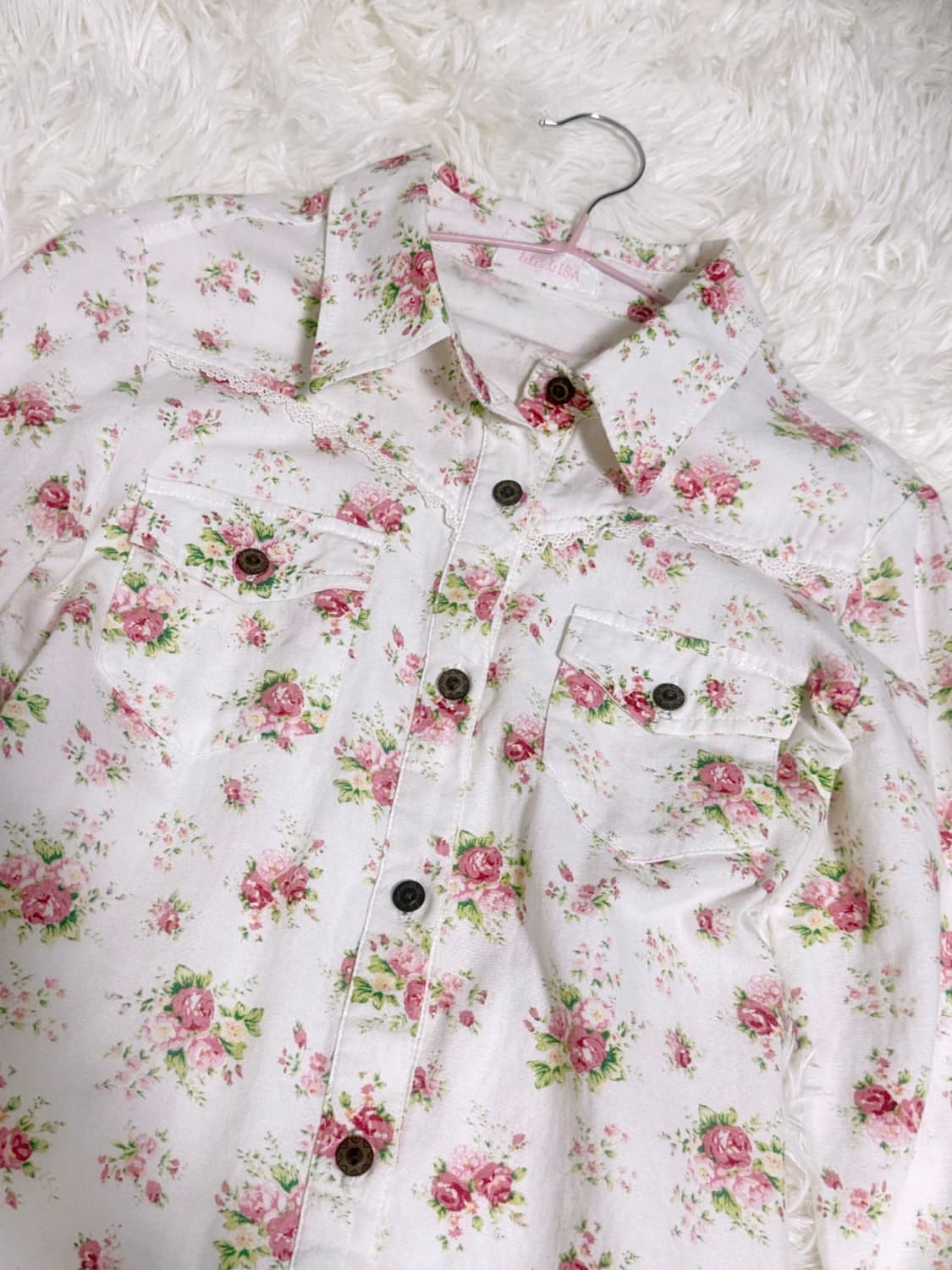 리즈리사 플로럴 셔츠 왕리본 스커트 세트 큐롯 라떼갸루 히메갸루 오네갸루 상품이미지3