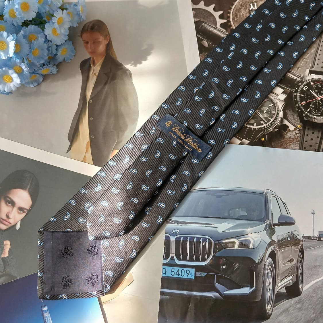 브룩스브라더스 페이즐리 패턴 넥타이 9.2cm A+~A등급 A19662 상품이미지5