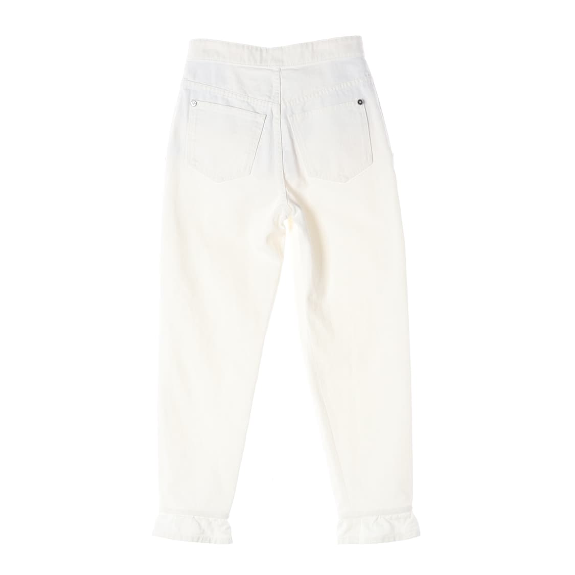 (새상품) 샤넬 22FW 테이퍼드핏 러플 화이트 데님팬츠 상품이미지2