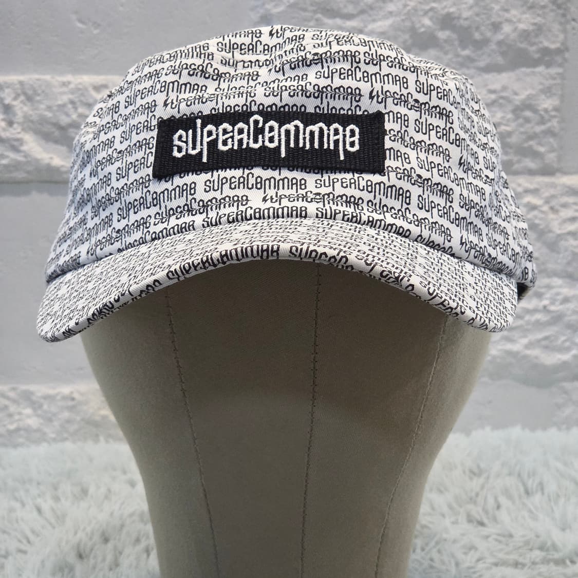 p6-10:슈퍼콤마비 올오버 로고 스트랩백 화이트55-60cm 상품이미지2