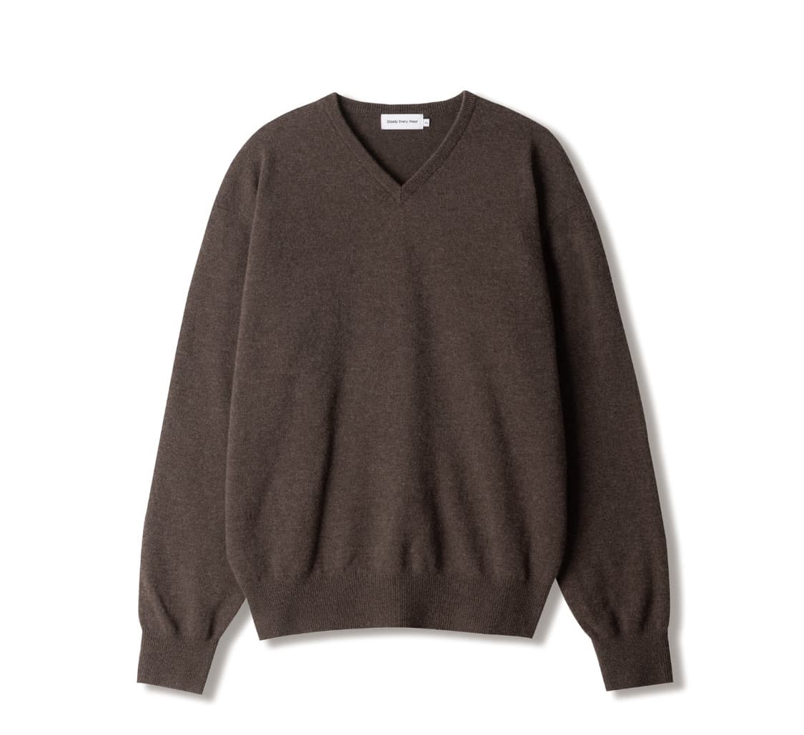 [3] 스테디에브리웨어 / 스탠다드 울 브이넥 니트 / 브라운 상품이미지1