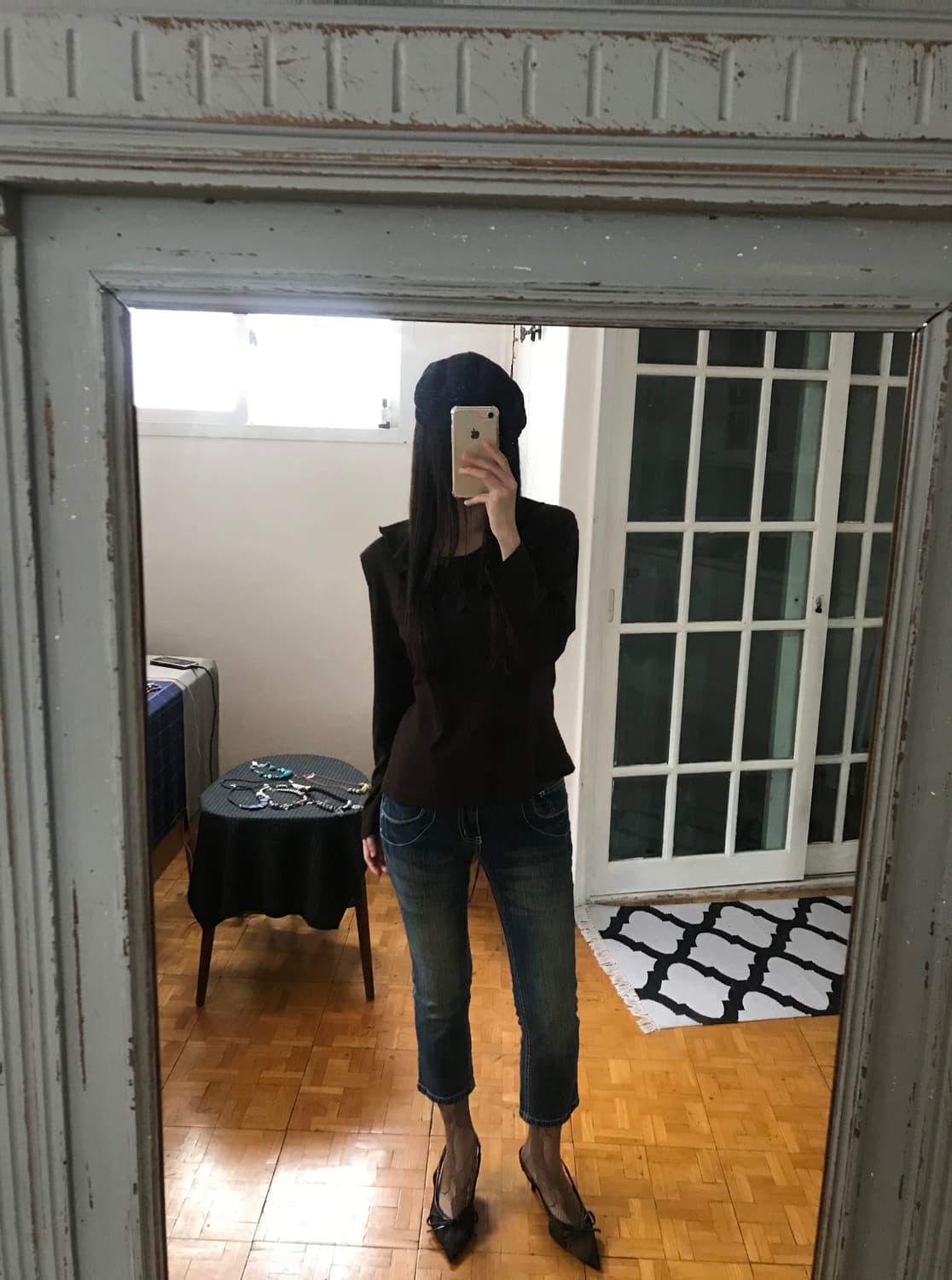 vintage brown frill top 상품이미지5