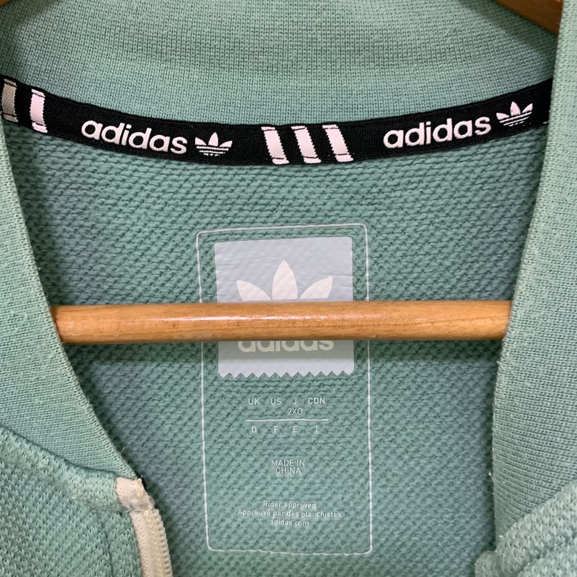 아디다스 민트 배색 코튼 스웻 져지 집업 빈티지 남녀공용 00s 상품이미지4