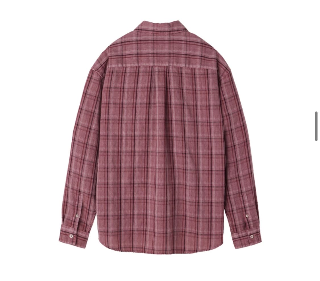 르아브 다이드 스트라이프 체크 셔츠 핑크 상품이미지2