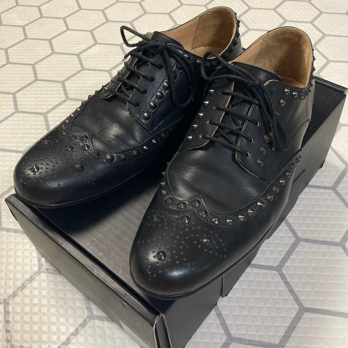 (8.5) 넘버나인 13AW 스터드 레더 슈즈 상품이미지1