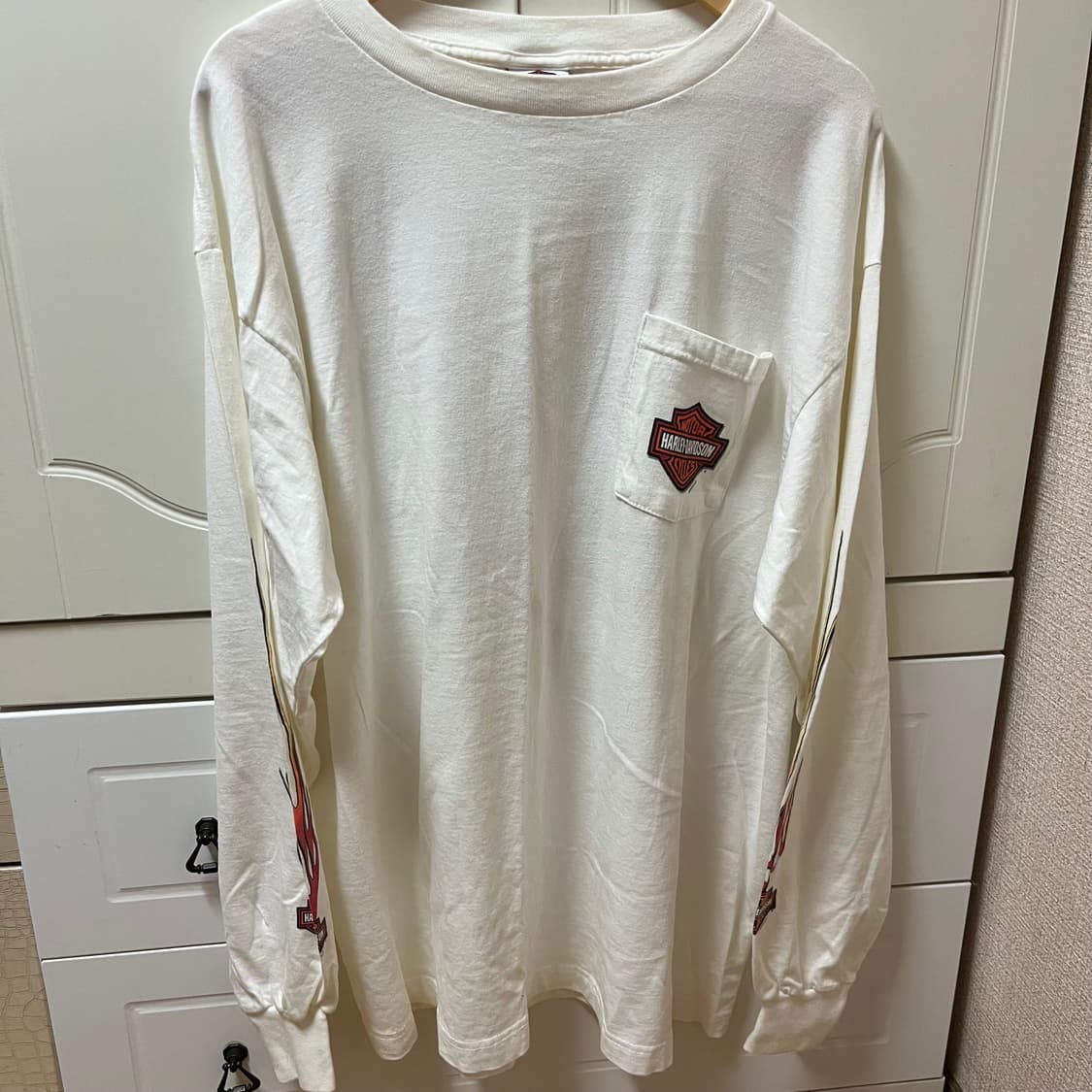 [XXL] 00s USA 할리 데이비슨 플레임 롱슬리브 상품이미지3
