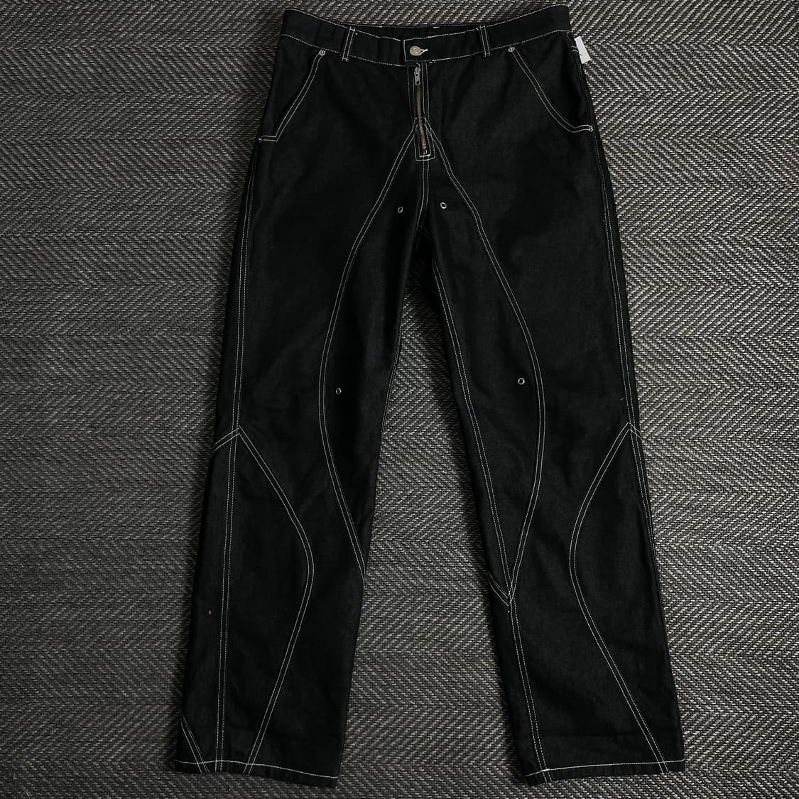 51퍼센트 스티치 디테일 블랙 데님 와이드 팬츠y 3403 상품이미지2