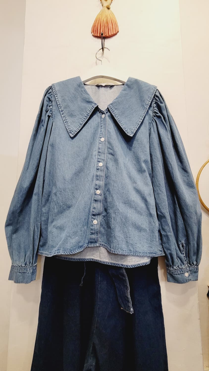 에잇세컨즈 벌룬 쎄일러 데님. 데님 하이웨스트 와이드 팬츠 상품이미지3