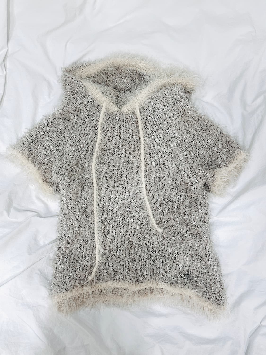 타입서비스 Fuzzy Knitted Hoodie [Gray] 상품이미지2