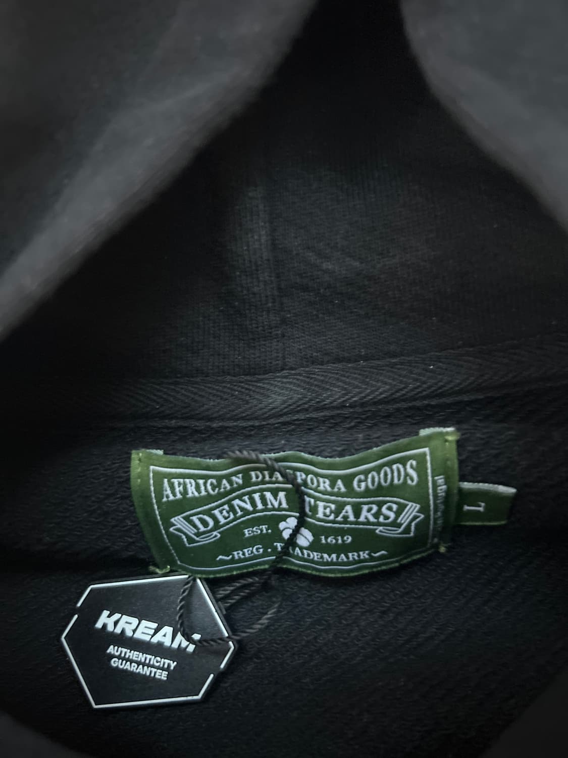 데님티어스 모노크롬 후드티 L 상품이미지2