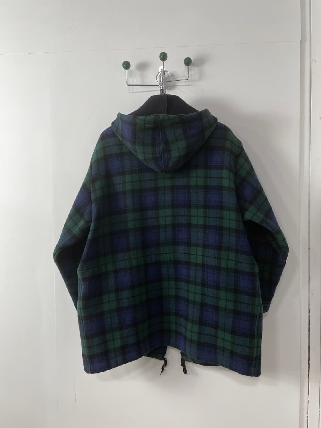 90s 폴로 랄프로렌 블랙와치 후드 울 코트  상품이미지5