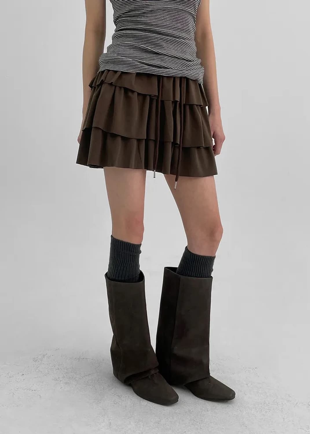 브라운 스웨이드 롱부츠 250 상품이미지2