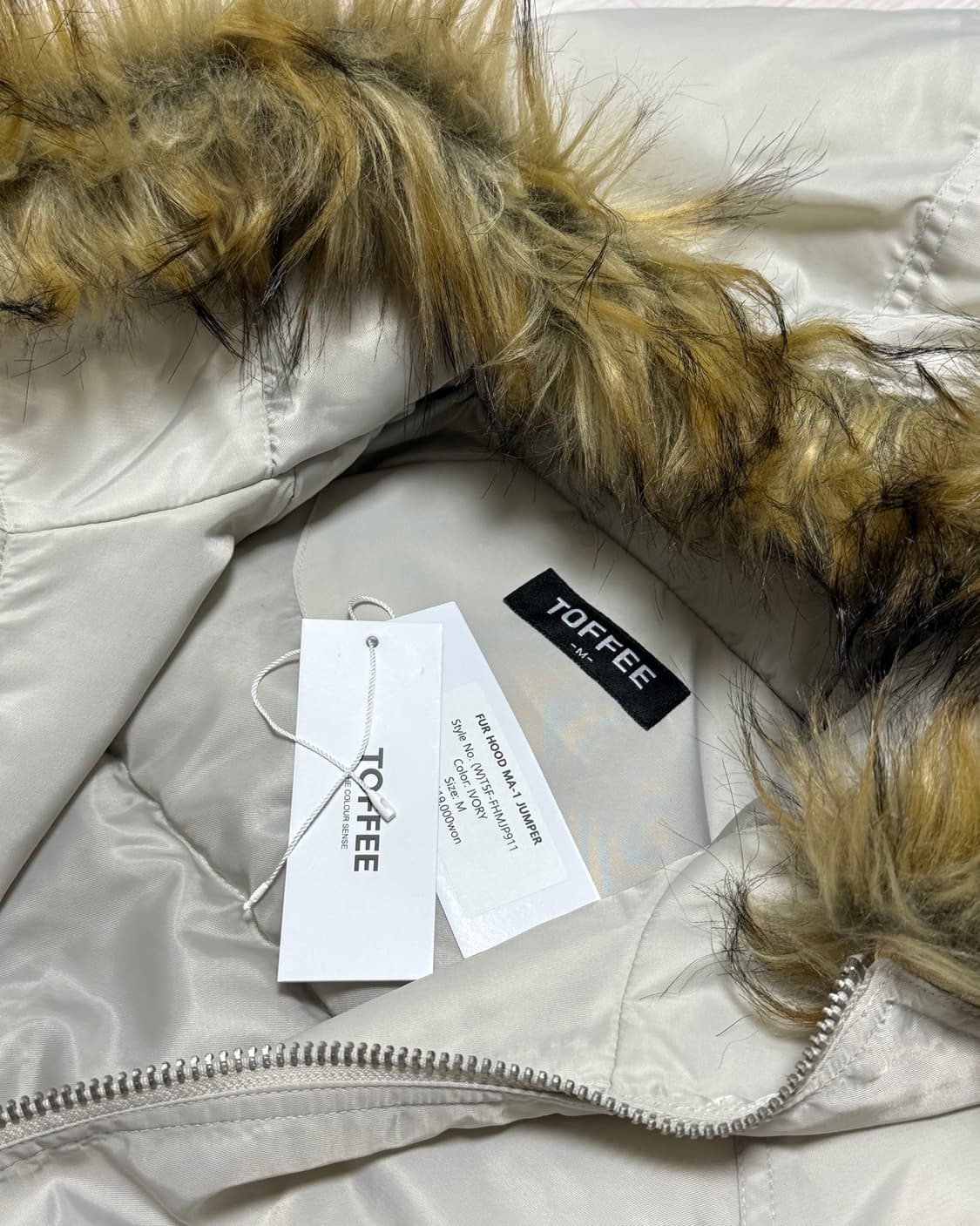 토피 퍼 후드 MA-1 점퍼 아이보리 상품이미지2