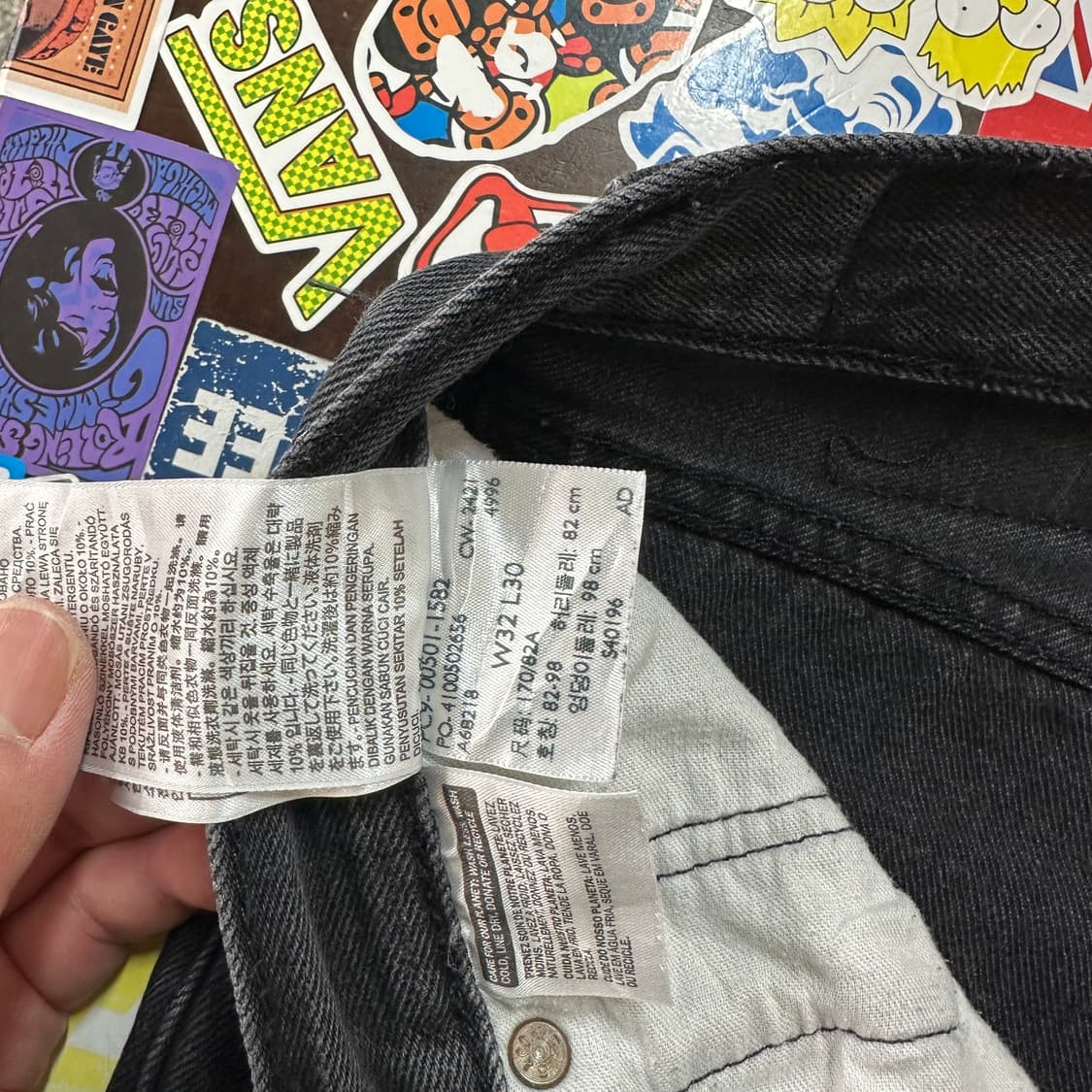 리바이스 501 블랙 진 데님 팬츠 31 상품이미지9