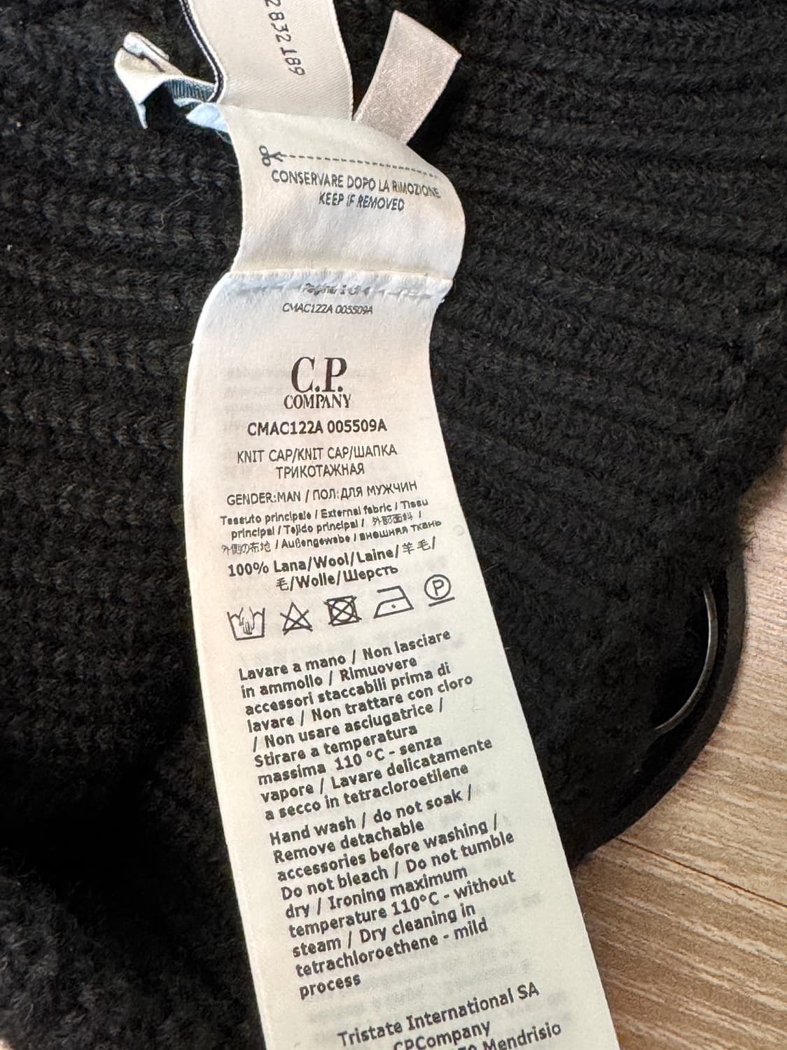 CP컴퍼니 코튼 고글 비니 블랙 CP COMPANY BEANIE 상품이미지3